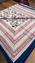 Pure Soft Cotton Bedsheet with Pillow Covers | Hand Block Printed Jaipuri Floral Bedspread Queen King Size Summer Garden Bedding, Mughal Art