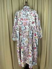 Boho Maxi Dress With Sleeves | Handmade Patchwork Long Flowy Beach Dress, One-of-a-kind Elegant Retro Outfit, Modest Gown with Pockets