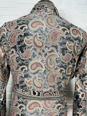 Boho Men Silk Kimono Robe, Luxury Silk Dressing Gown for Man, Long House Beach Artist Bathrobe, Birthday Present for husband, Gift for Him