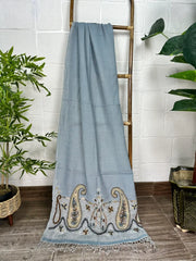 Hand Embroidered Suzani Shawl / Stole / Scarf Handwoven Warm Cozy Wrap Pure Wool Light Weight Soft Wrap Christmas Gift