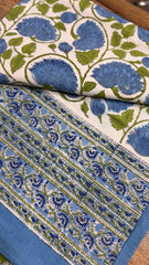 Pure Soft Cotton Bedsheet Set with Pillow Covers | Hand Block Printed Jaipuri Floral | Queen King Size Summer Bedspread | Boho Home Accent