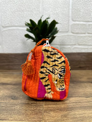 Block Print Toiletry & Makeup Bag | Quilted Wash Bag