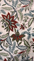 Pure Soft Cotton Bedsheet with Pillow Covers | Hand Block Printed Jaipuri Floral, Queen King Size, Summer Bedspread, Boho Gift Set Decor Art