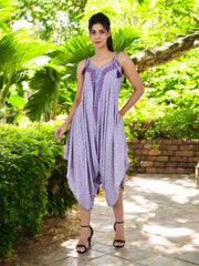 Boho Silk Jumpsuit for Women | Flowy Halter Romper Lightweight Summer Beachwear Comfy Hippie Overalls, Backless Festival Pants, Gift for Her