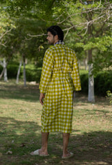 Pure Cotton Boho Men Kimono Robe | Geometric Luxury Dressing Gown Summer Loungewear, Breathable Unisex Bathrobe Relaxed Fit Beach Outfit