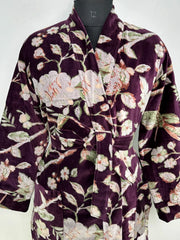 Luxury Velvet Womens Kimono | Boho Reversible Dressing Gown With Lining, Womens Clothing, Bridal Robe, Smoking Jacket For Him, Spa Gift