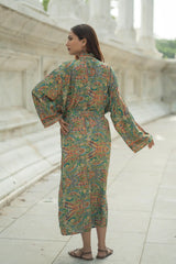 Luxury Silk Blend Kimono for Women | Long Dressing Gown, Soft Breathable Loungewear, Sleepwear, Bridesmaid & Beach Resort Wear Gift for Her