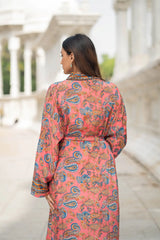 Luxury Silk Blend Kimono for Women | Long Dressing Gown, Soft Breathable Loungewear, Sleepwear, Bridesmaid & Beach Resort Wear Gift for Her