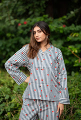 Hand Block Print Cotton PJ Set for Women Soft Lightweight Sleepwear, Breathable Floral Loungewear with Pockets, Boho Holiday Co-Ord Set