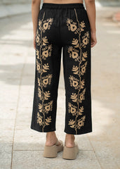Cotton Suzani Embroidery Women Pajama | Hand Embroidered Floral Hippie Pant | Handcrafted Boho Loungewear Trouser One Size | Gift for Her