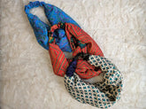 Bohemian Front Knot Handmade Recycled Vintage Silk Sari Headband Hair Accessories Cute Girly Bridesmaids Gift - Set of 3