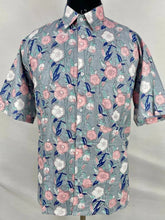 Men's Shirt Pure Cotton Handblock Print | Summer Cool Casual Beach Wear, Comfortable Garden Picnic Urban Man Dad Gift | Grey Pink Floral
