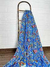 Pure Cotton Kantha Stitch Throw | Indian Hand Block Quilted King Size Bedspread/Sofa Cover Home Decor | King Reversible Print Blue