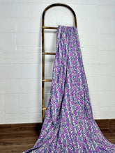 Pure Cotton Kantha Stitch Throw | Indian Hand Block Quilted King Size Bedspread/Sofa Cover Home Decor | Leaf Reversible Print White Purple