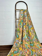 Pure Cotton Kantha Stitch Throw | Indian Hand Block Quilted King Size Bedspread/Sofa Cover Home Decor | Paisley Reversible Print Yellow