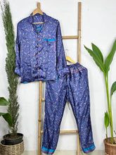 Recycle Silk Long Pajama Set, Lightweight and Breathable PJ Nightwear, Sustainable Women Girly Pajama Sleepwear Set, Silk Top and Bottom Gift for Her | S/M Size