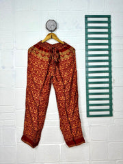 Recycle Silk Long Pajama Set, Lightweight and Breathable PJ Nightwear, Sustainable Women Girly Pajama Sleepwear Set, Silk Top and Bottom Gift for Her | S/M Size