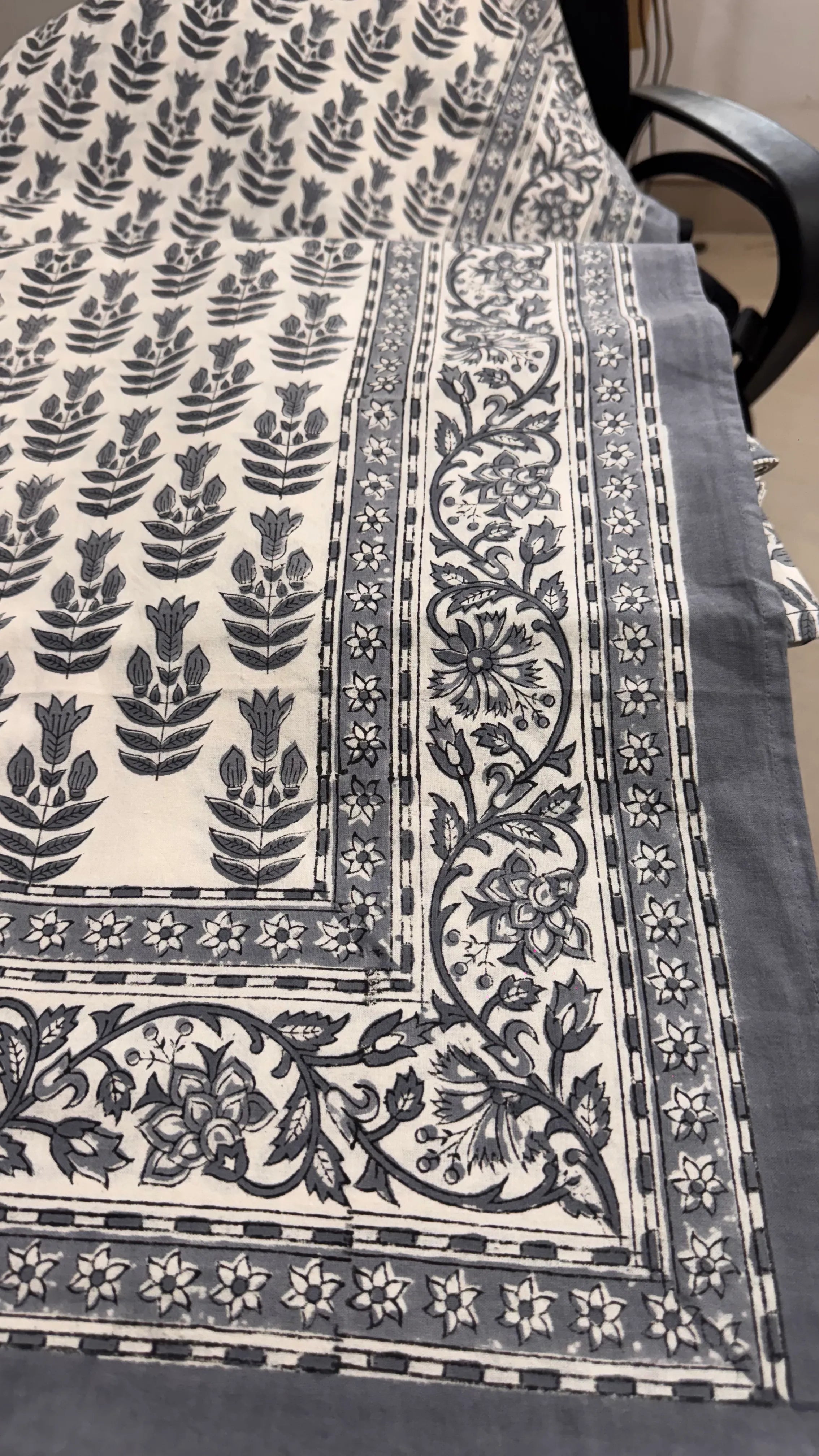 Pure Soft Cotton Bedsheet with Pillow Covers | Hand Block Printed Jaipuri Floral, Queen King Size, Summer Bedspread, Boho Gift Set Decor Art