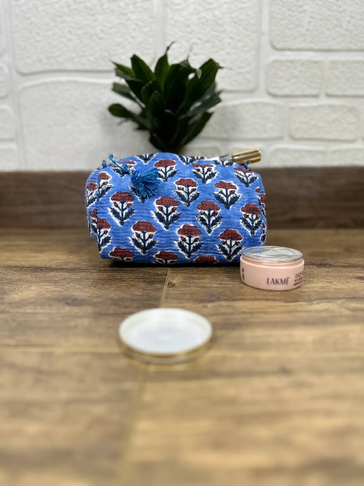 Block Print Toiletry & Makeup Bag | Quilted Wash Bag | Set of 3