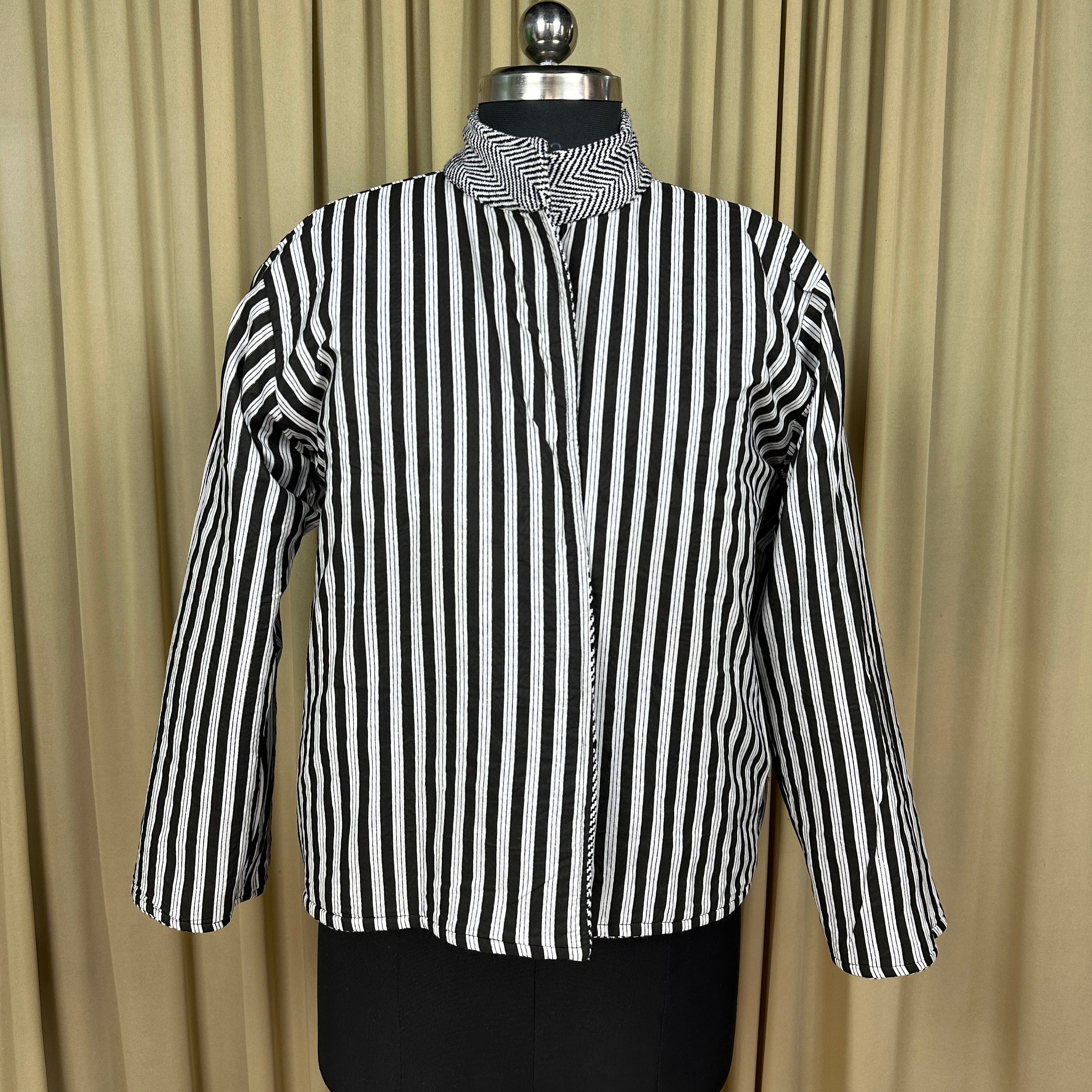Boho Hand Embroidered Cotton Suzani Jacket | White Geometric Open Front Coat Winter Wear Free Size Retro Chic Free Size Robe Blazer for Her