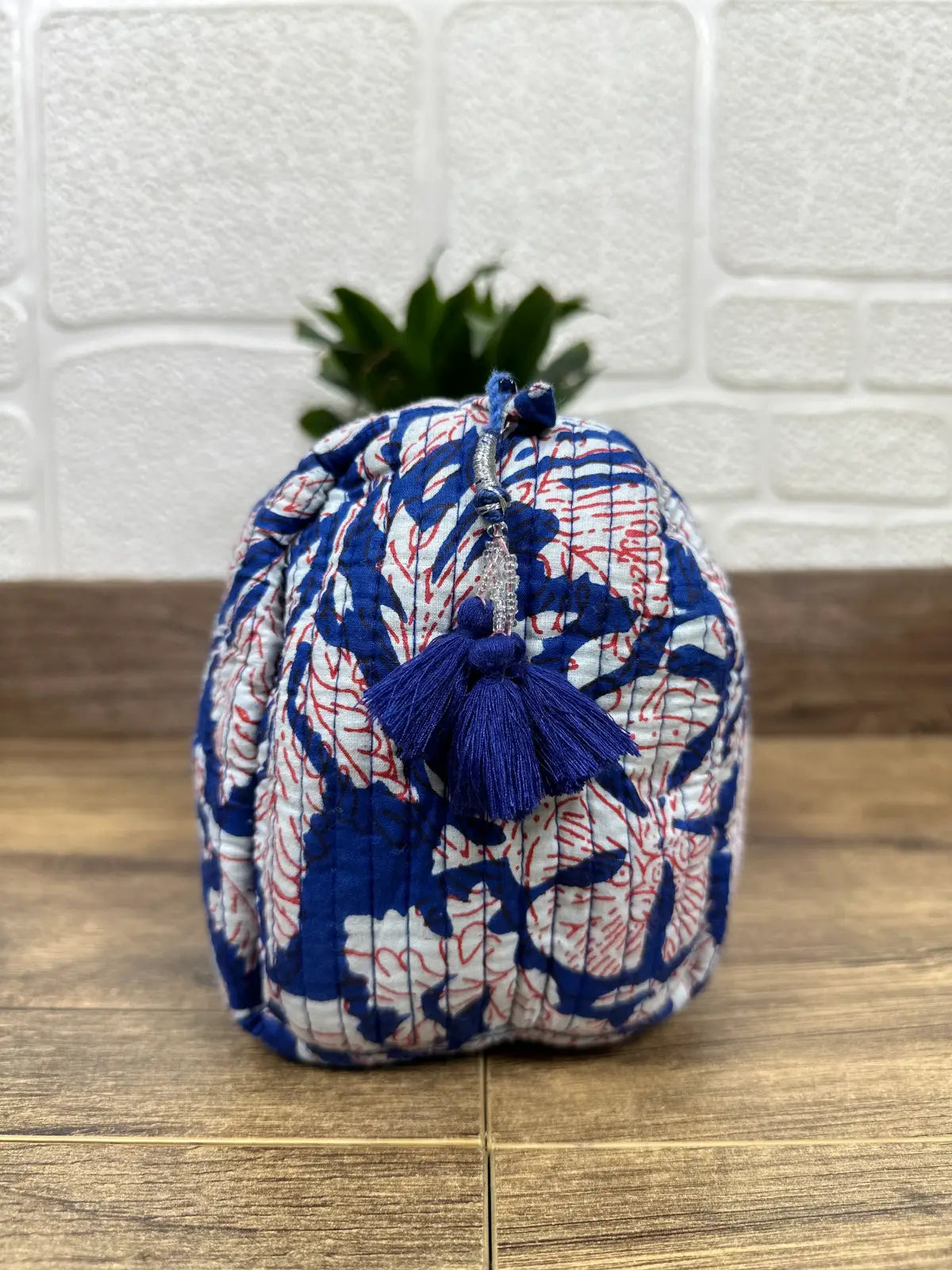Block Print Toiletry & Makeup Bag | Quilted Wash Bag | Set of 3