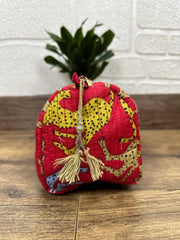 Block Print Toiletry & Makeup Bag | Quilted Wash Bag | Set of 3