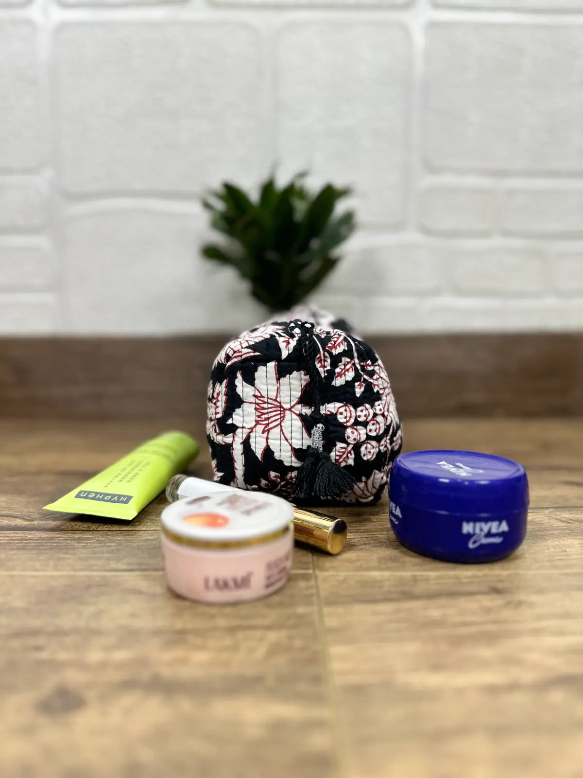 Block Print Toiletry & Makeup Bag | Quilted Wash Bag | Set of 3