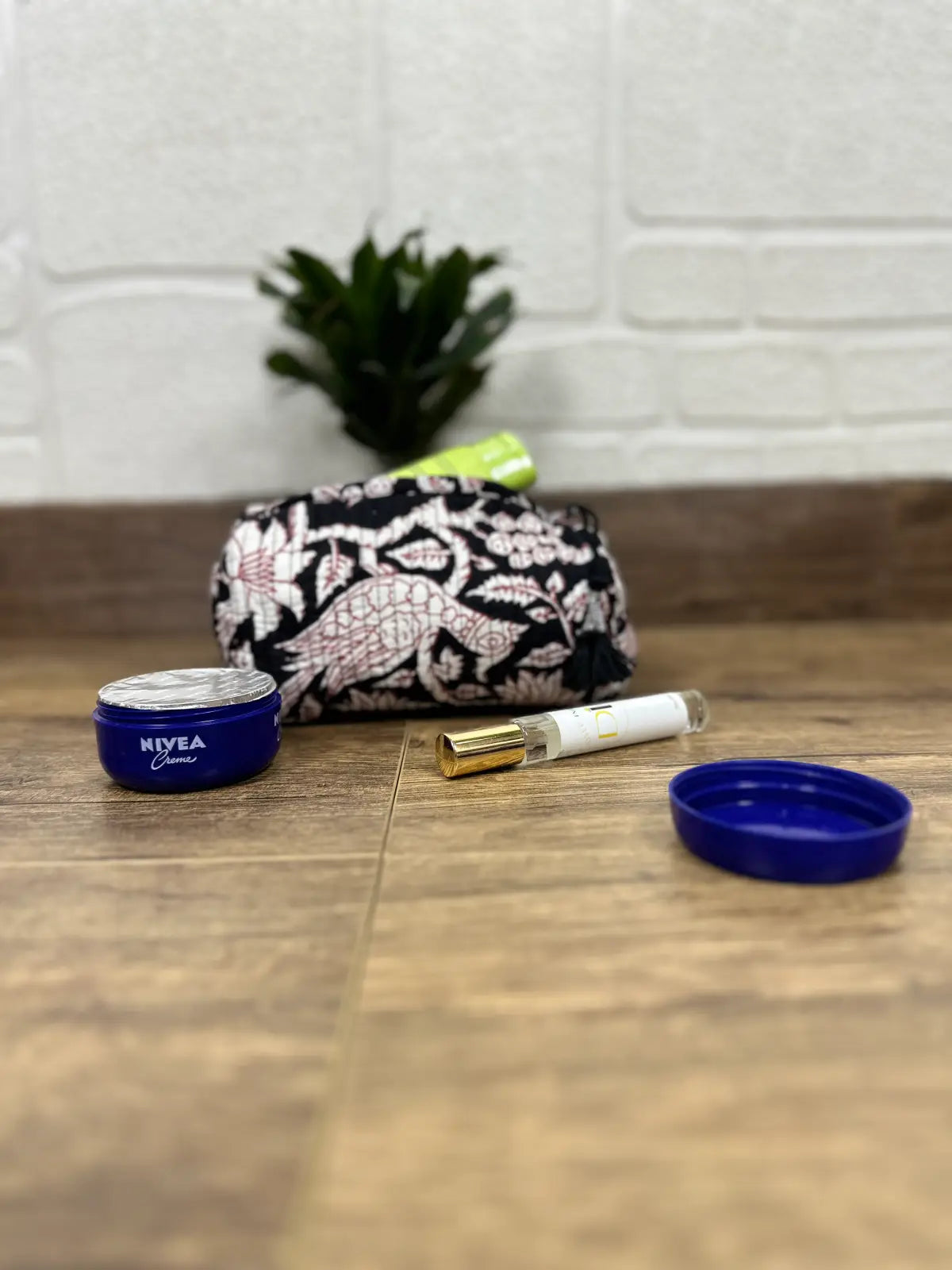 Block Print Toiletry & Makeup Bag | Quilted Wash Bag | Set of 3