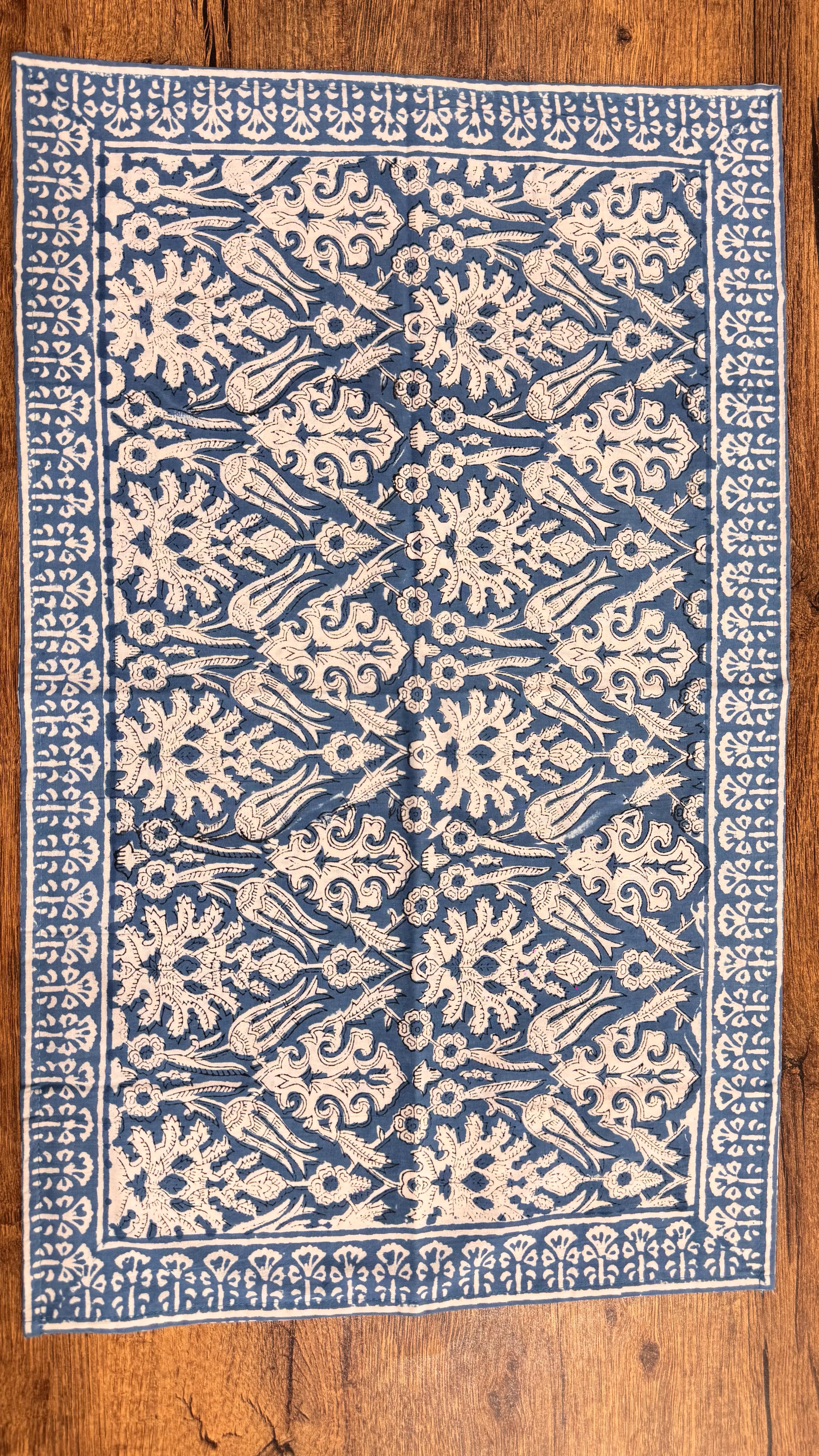 Pure Soft Cotton Bedsheet with Pillow Covers | Hand Block Printed Jaipuri Floral Bedspread Queen King Size Summer Bedding | Mughal Dream Art