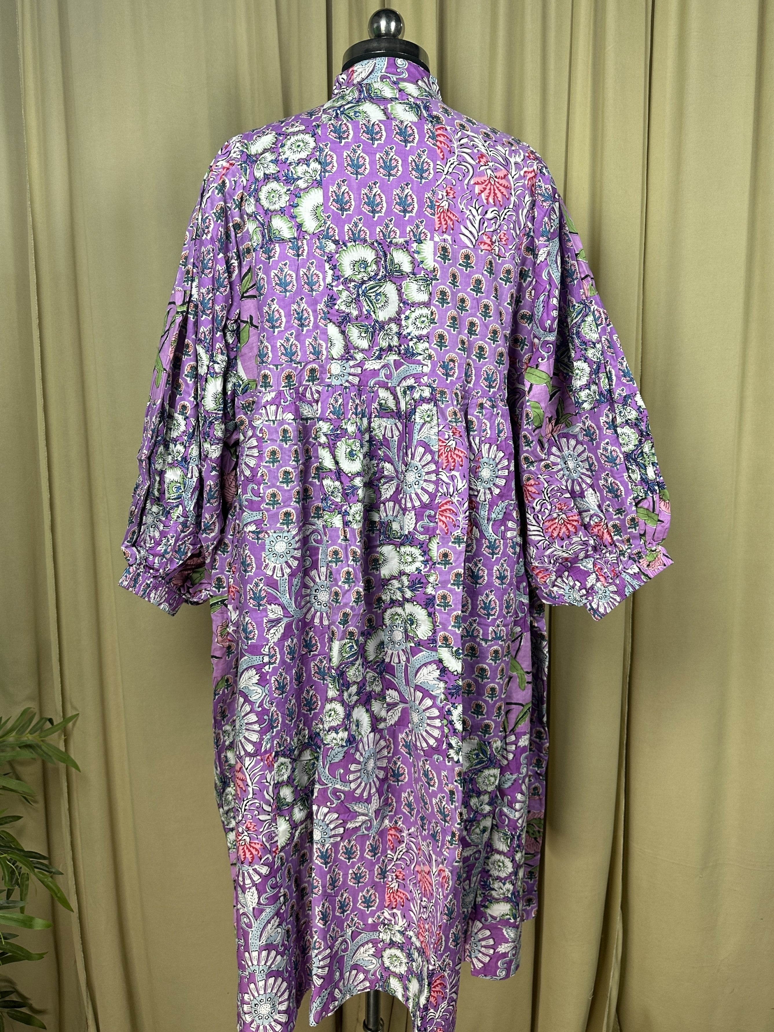 Boho Maxi Dress With Sleeves | Handmade Patchwork Long Flowy Beach Dress, One-of-a-kind Elegant Retro Outfit, Modest Gown with Pockets