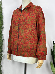Handmade Paisley Floral Jacket: Yak Wool Blend Boho Bolero