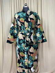Luxury Velvet Kimono Unisex House Robe | Boho Jacket Autumn Winter Christmas Gift Elegant Reversible Silk Lined | Quirky Gown Black Floral