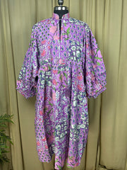 Boho Maxi Dress With Sleeves | Handmade Patchwork Long Flowy Beach Dress, One-of-a-kind Elegant Retro Outfit, Modest Gown with Pockets