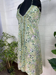 Handmade Floral Halter Maxi Dress: Vintage Boho Sundress