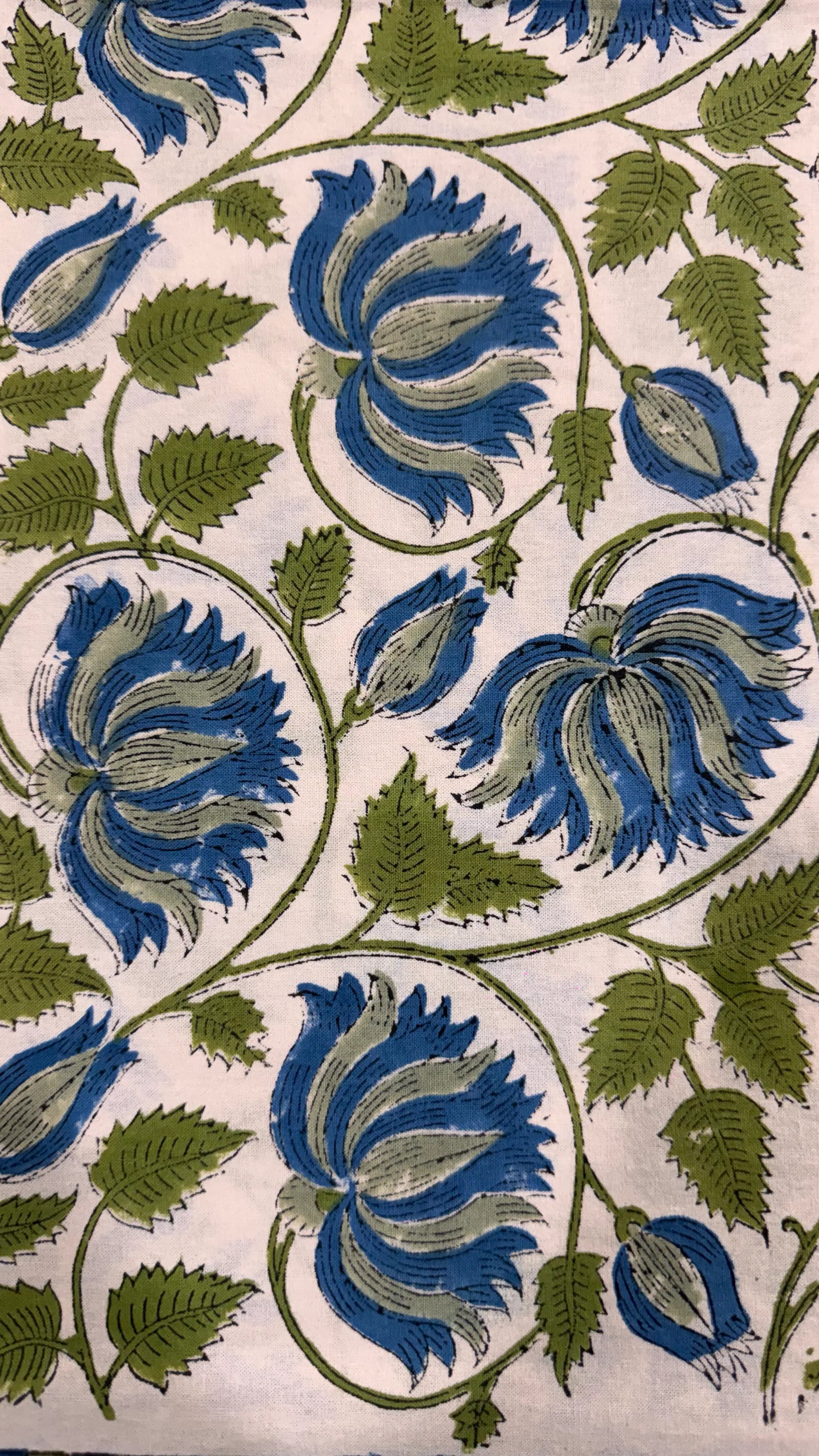 Pure Soft Cotton Bedsheet with Pillow Covers | Hand Block Printed Jaipuri Floral Bedspread Queen King Size Summer Garden Bedding, Mughal Art