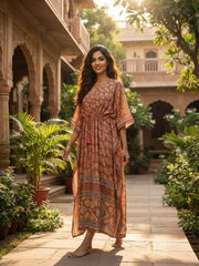 Boho Beach Cover Up Kaftan Dress | Oversize Resort Wear Caftan, Women Loose Fit Midi Dress, Recycle Silky Soft Women Clothing, Gift for Her