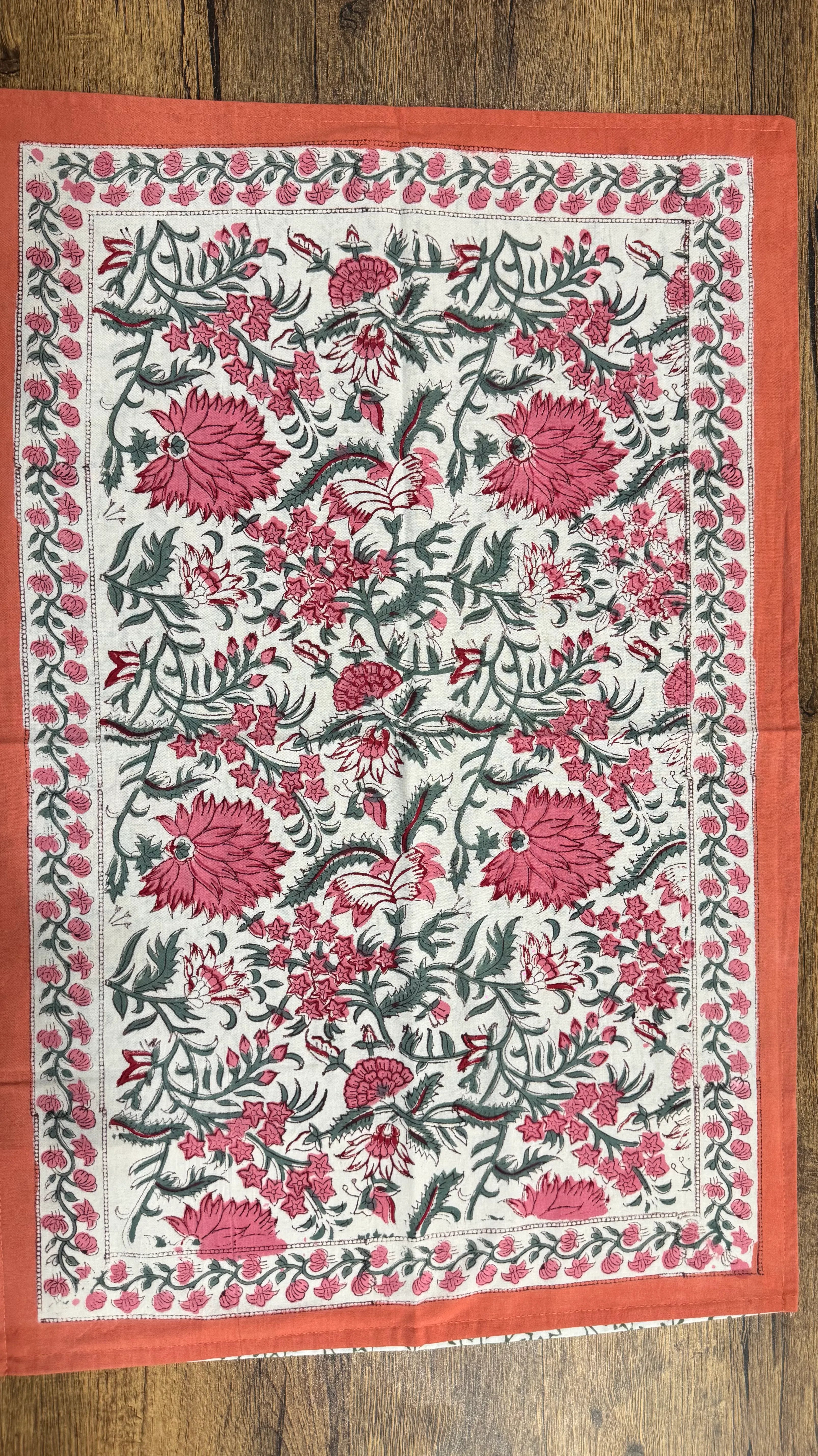 Pure Soft Cotton Bedsheet with Pillow Covers | Hand Block Printed Jaipuri Floral Bedspread Queen King Size Summer Boho Home Decor | Gift Set