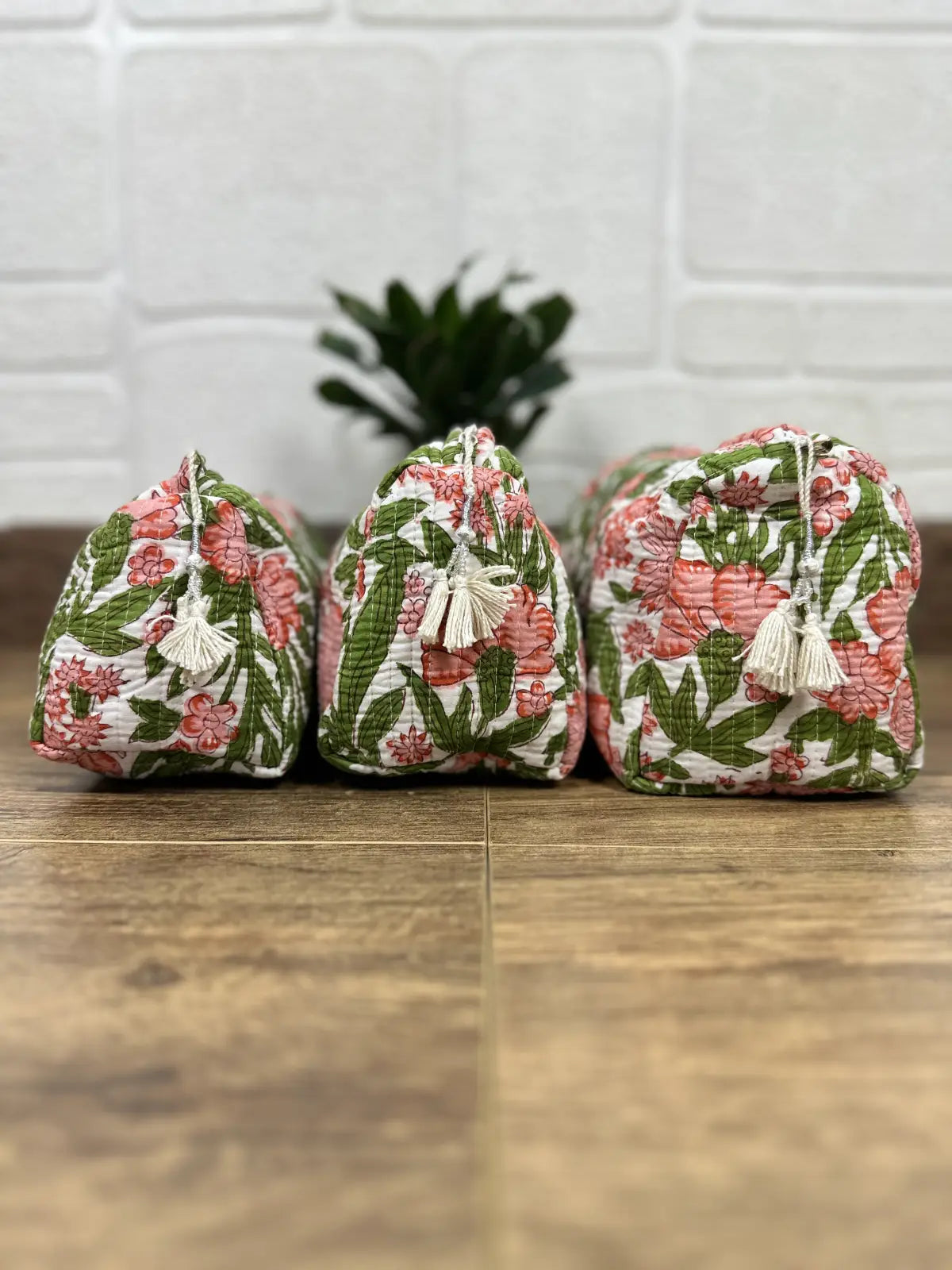 Block Print Toiletry & Makeup Bag | Quilted Wash Bag