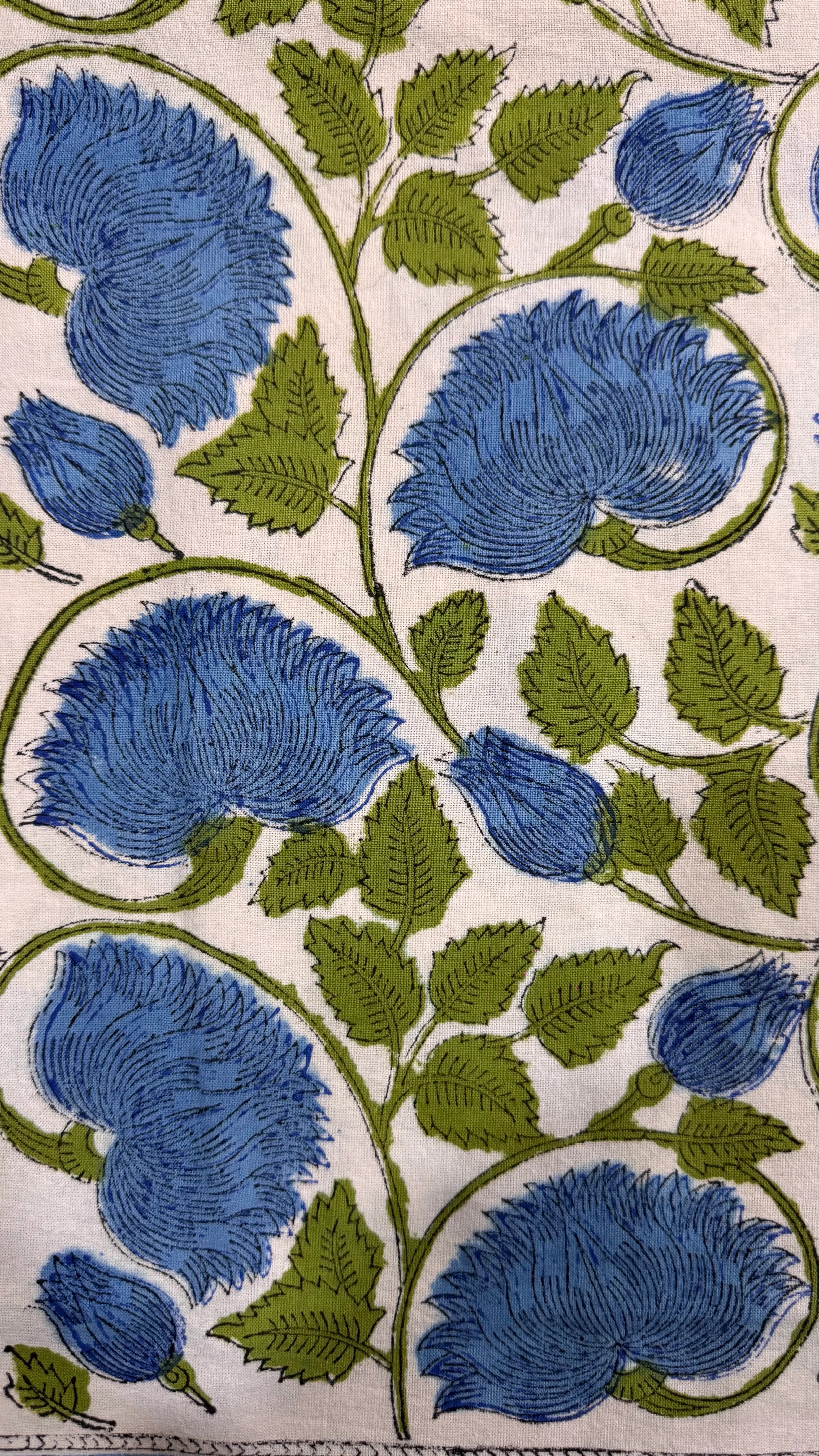 Pure Soft Cotton Bedsheet Set with Pillow Covers | Hand Block Printed Jaipuri Floral | Queen King Size Summer Bedspread | Boho Home Accent
