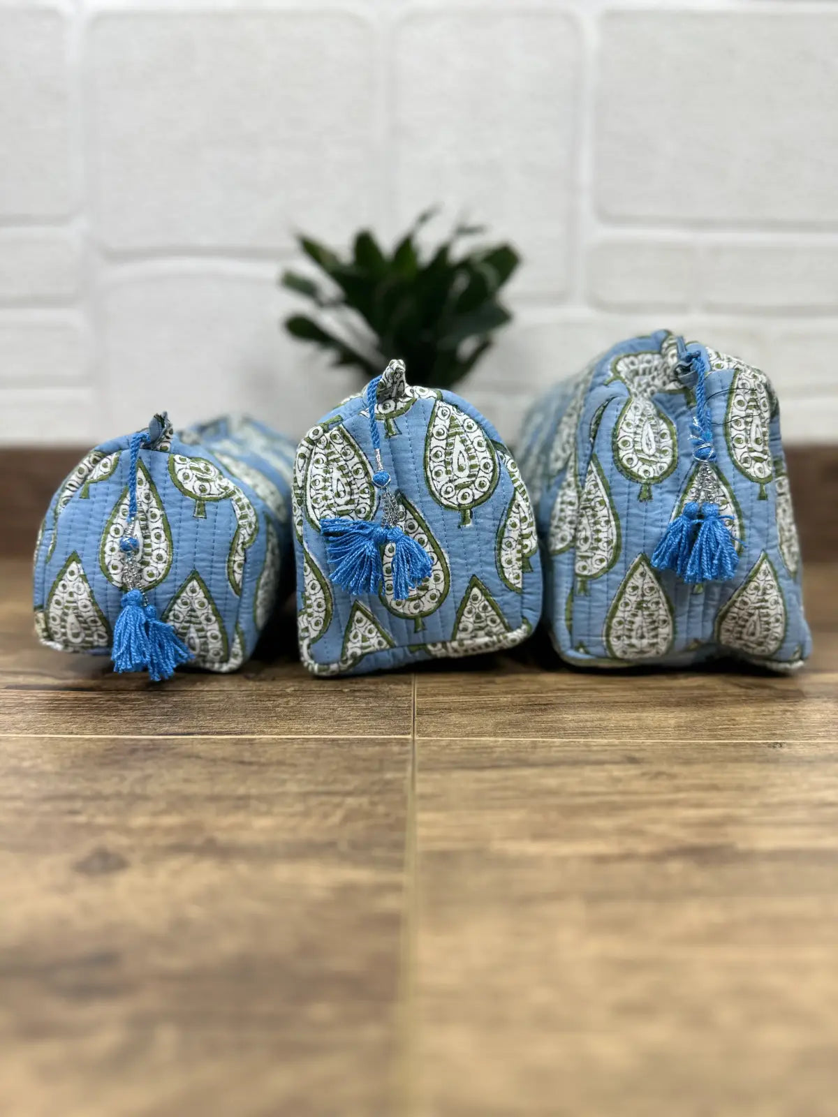 Block Print Toiletry & Makeup Bag | Quilted Wash Bag