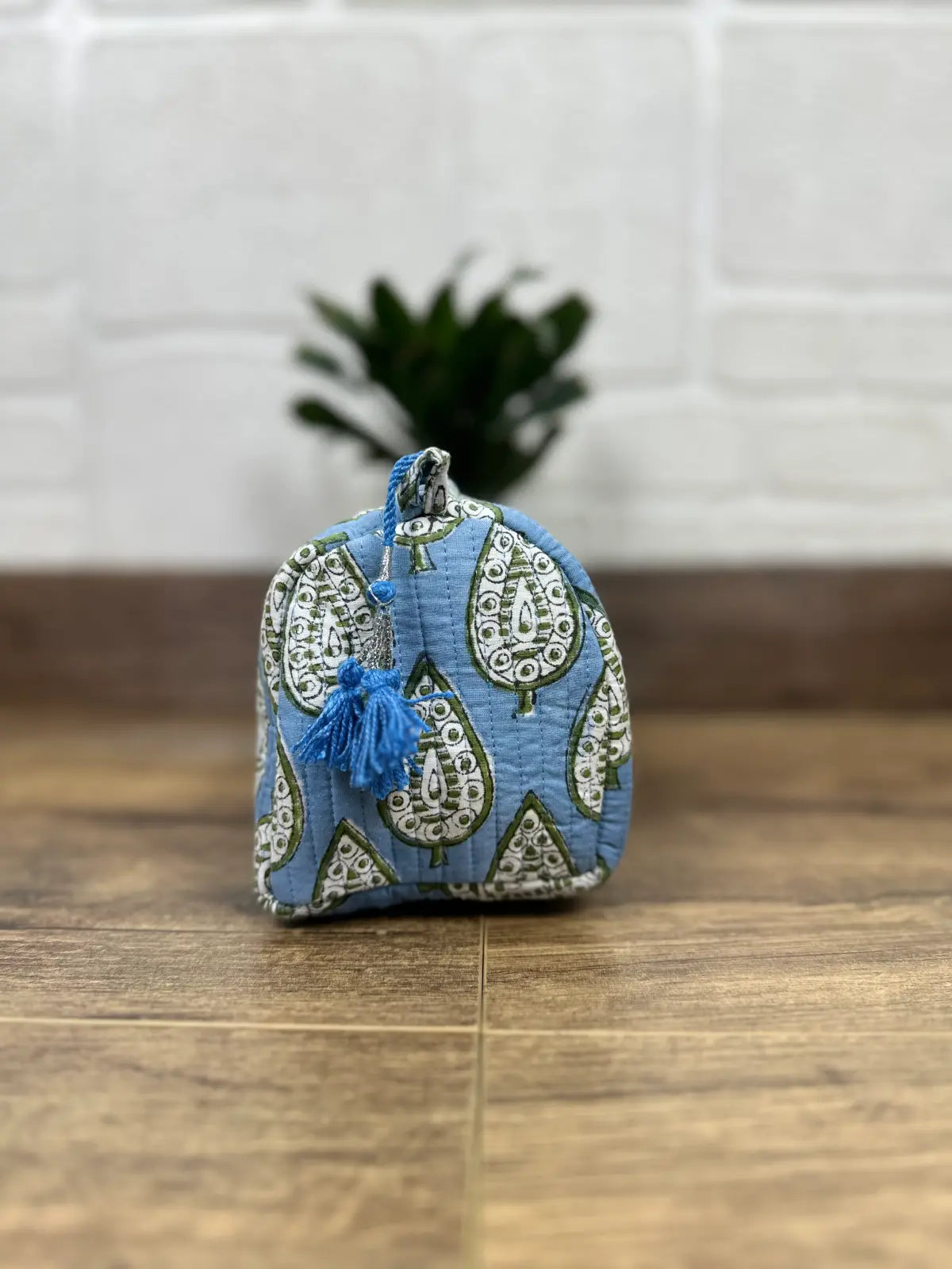 Block Print Toiletry & Makeup Bag | Quilted Wash Bag