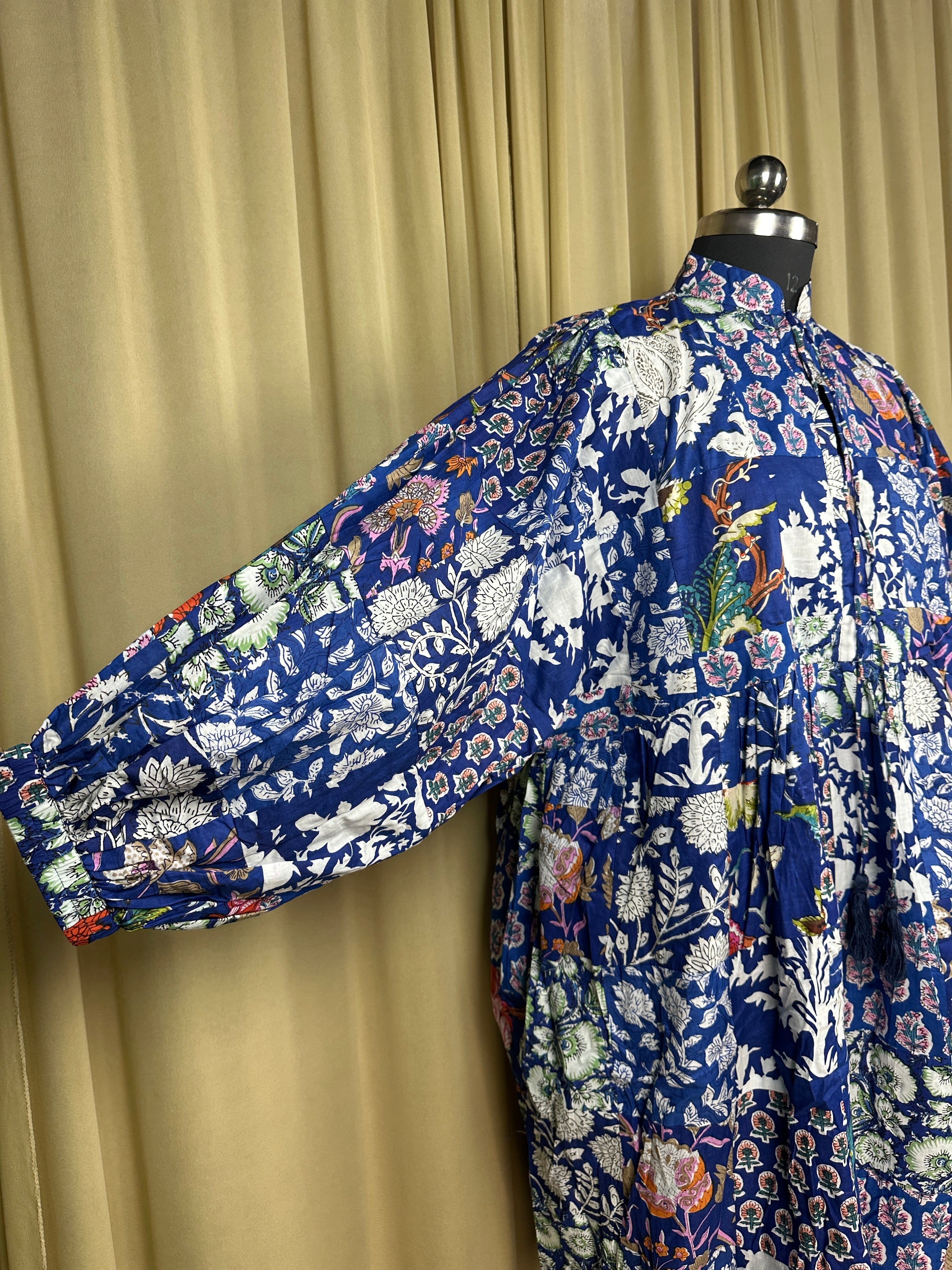 ASSORTED - BLUE HUES | Hand Stitched Patchwork Cotton Dress | Perfect Anniversary Christmas Gift For Her Sister Mother |