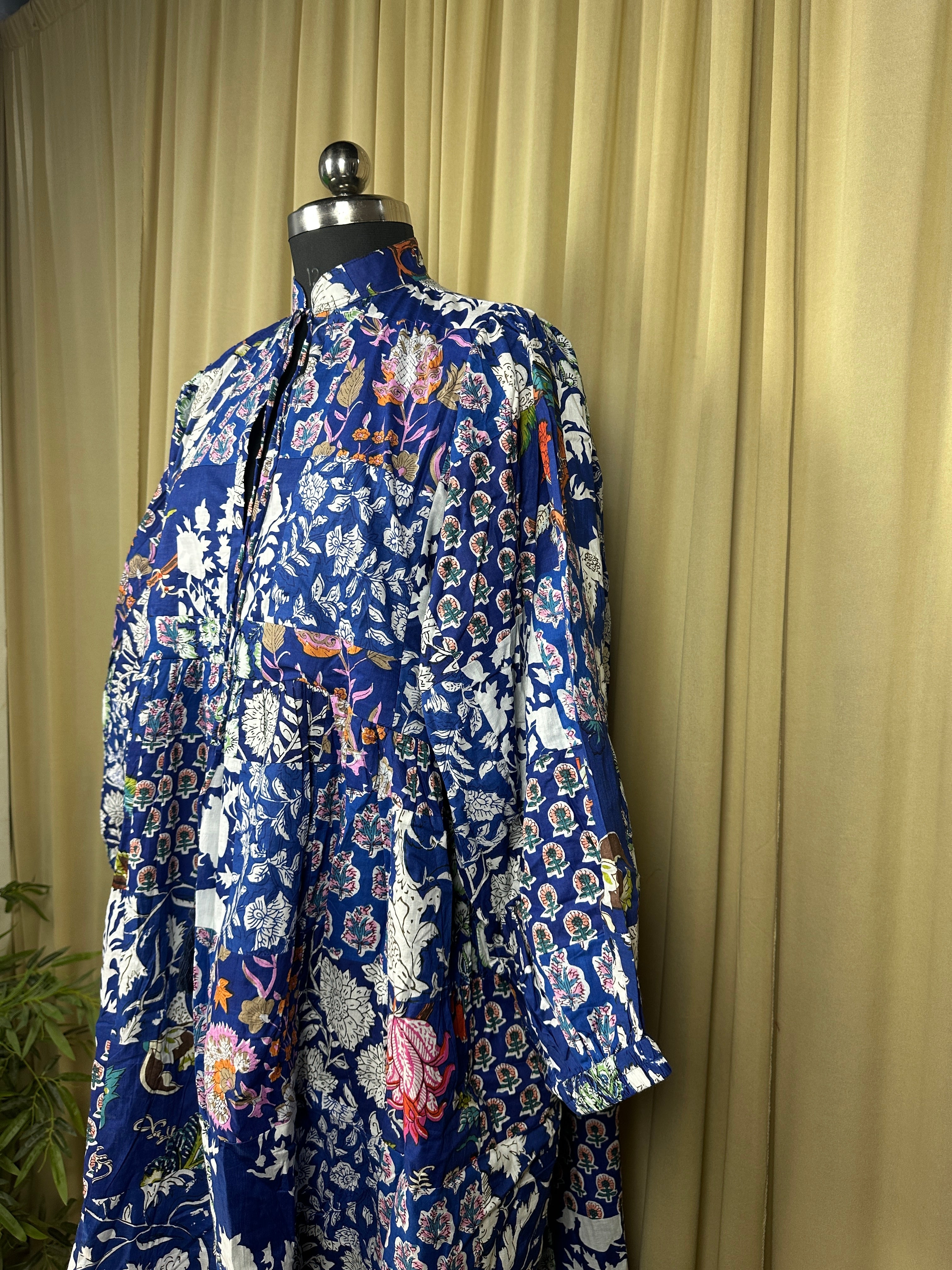 ASSORTED - BLUE HUES | Hand Stitched Patchwork Cotton Dress | Perfect Anniversary Christmas Gift For Her Sister Mother |