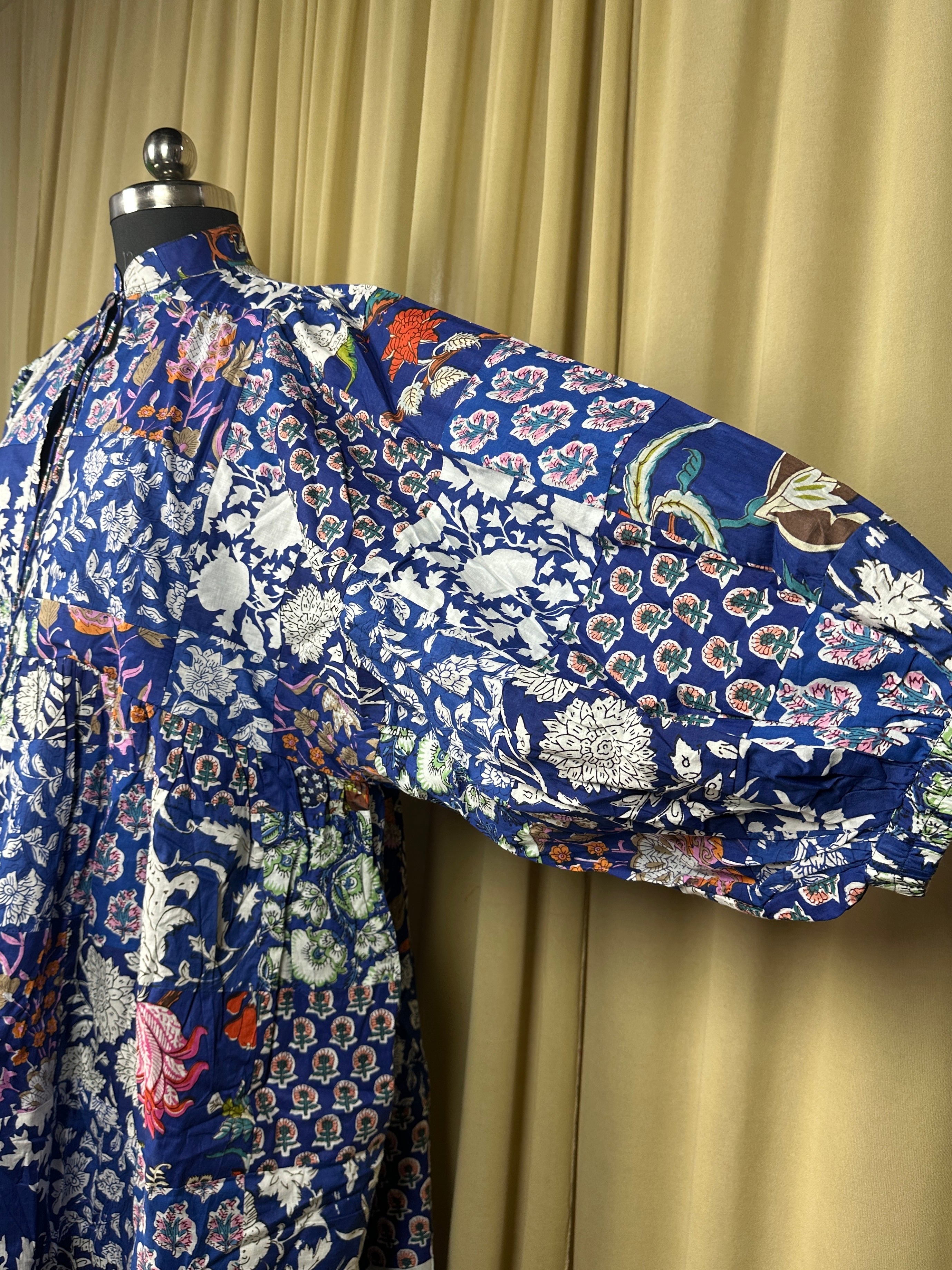 ASSORTED - BLUE HUES | Hand Stitched Patchwork Cotton Dress | Perfect Anniversary Christmas Gift For Her Sister Mother |