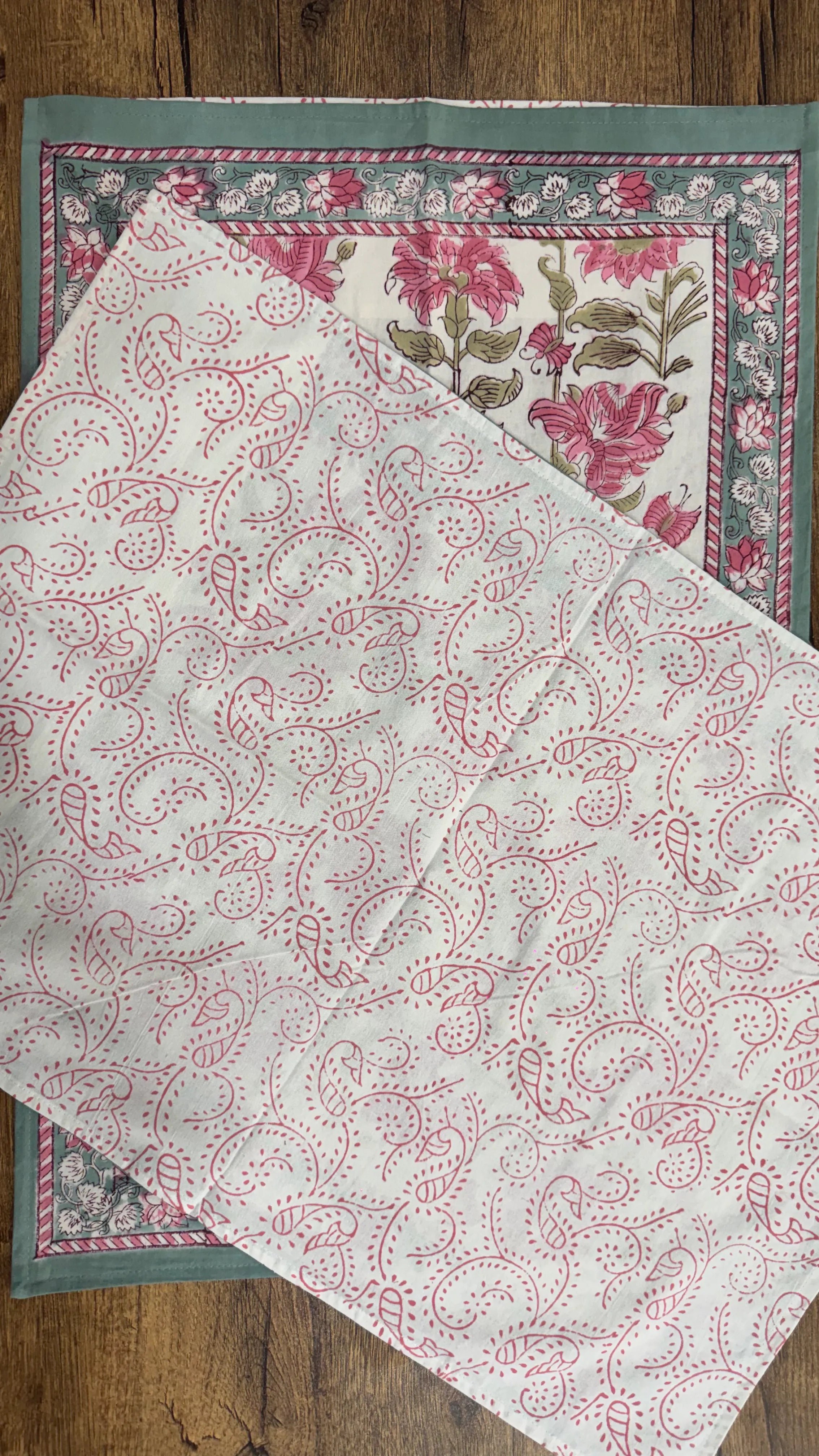 Pure Soft Cotton Bedsheet with Pillow Covers, Hand Block Printed Jaipuri Floral, King Queen Summer Bedspread Sofa Throw | Organic Bedding XL