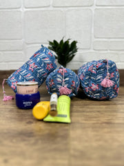 Block Print Toiletry & Makeup Bag | Quilted Wash Bag