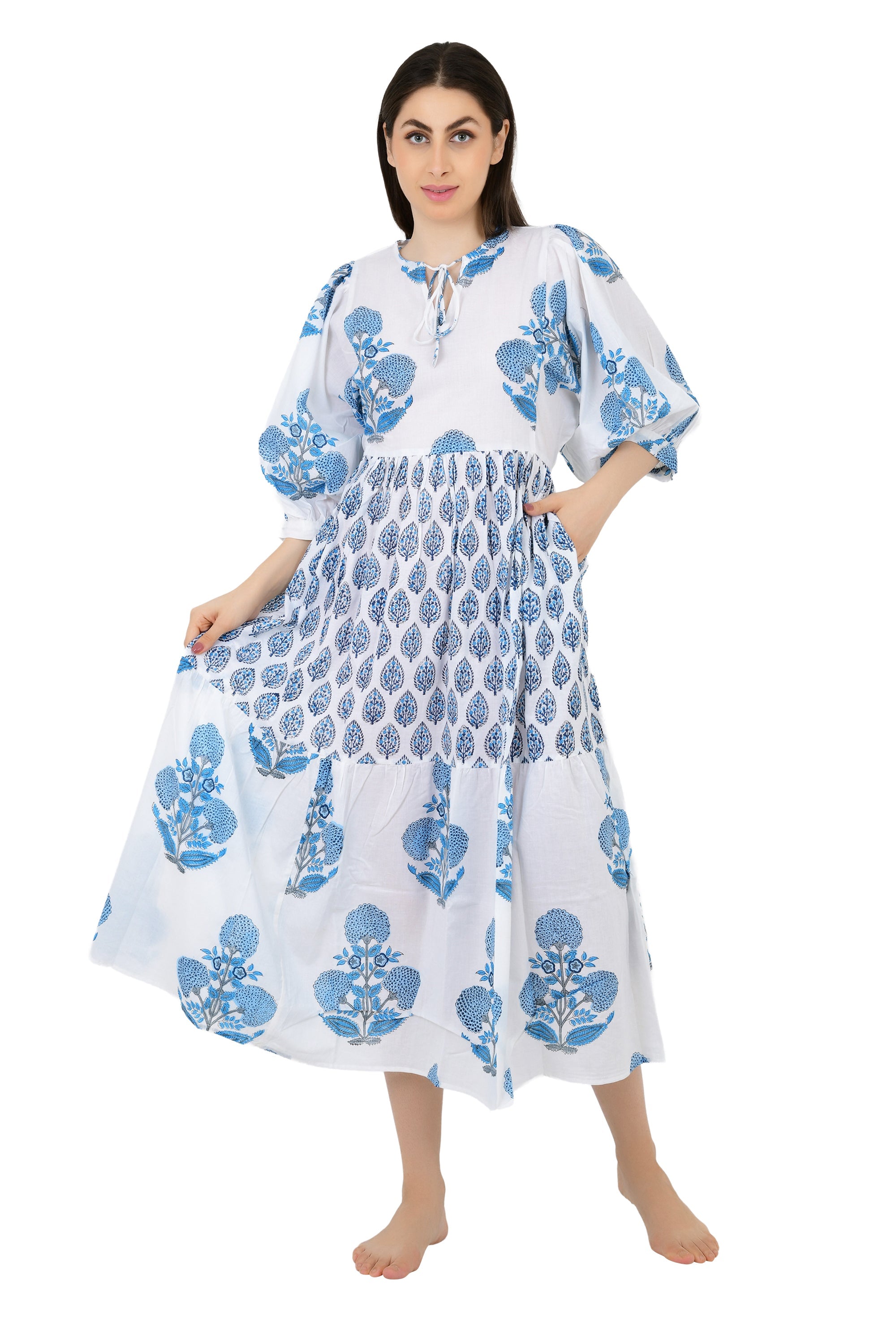 Boho Pure Cotton Maxi Dress Soft Breathable Sustainable Clothing For All Occasions | Perfect Gift For Her