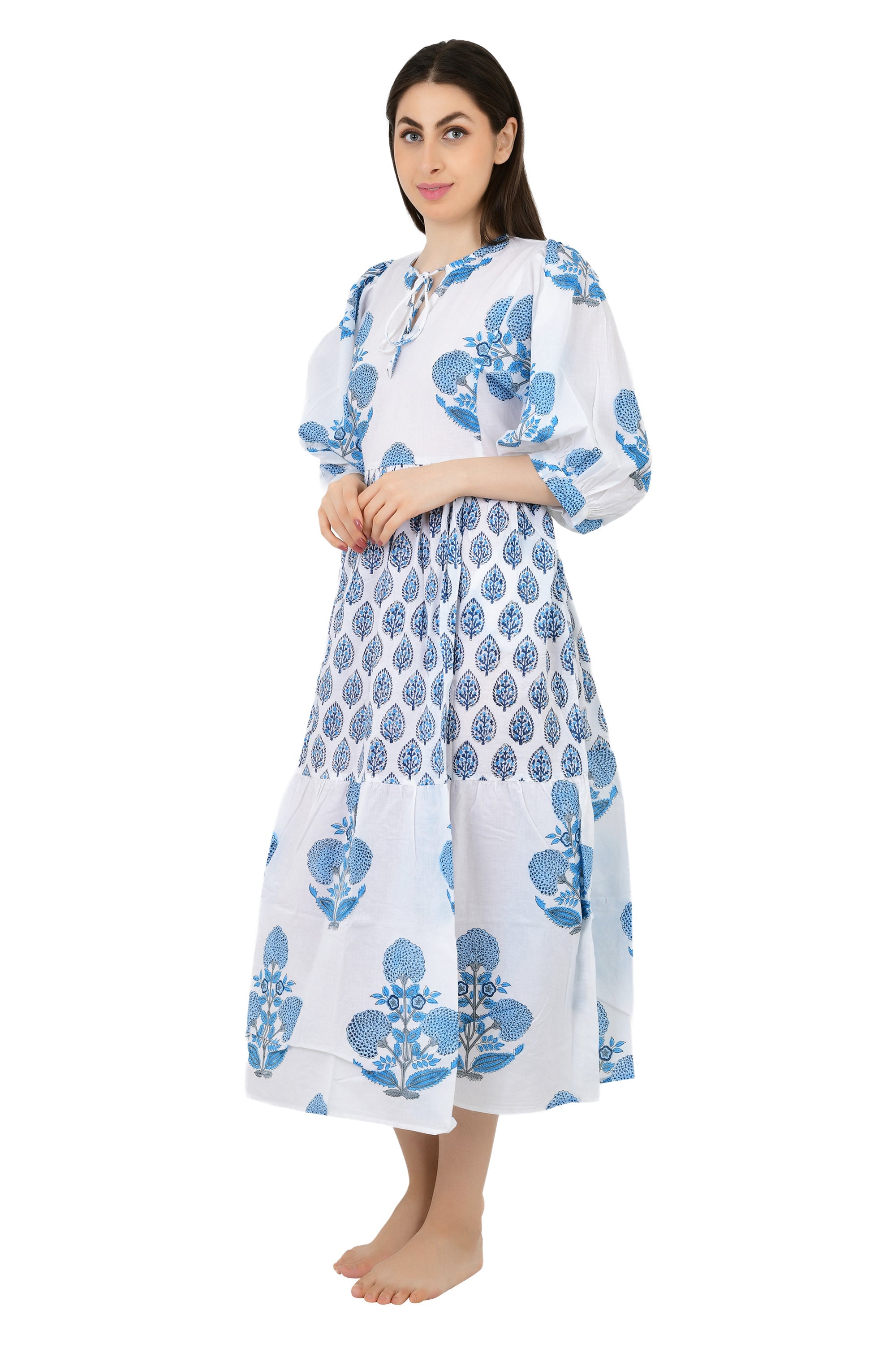 Boho Pure Cotton Maxi Dress Soft Breathable Sustainable Clothing For All Occasions | Perfect Gift For Her