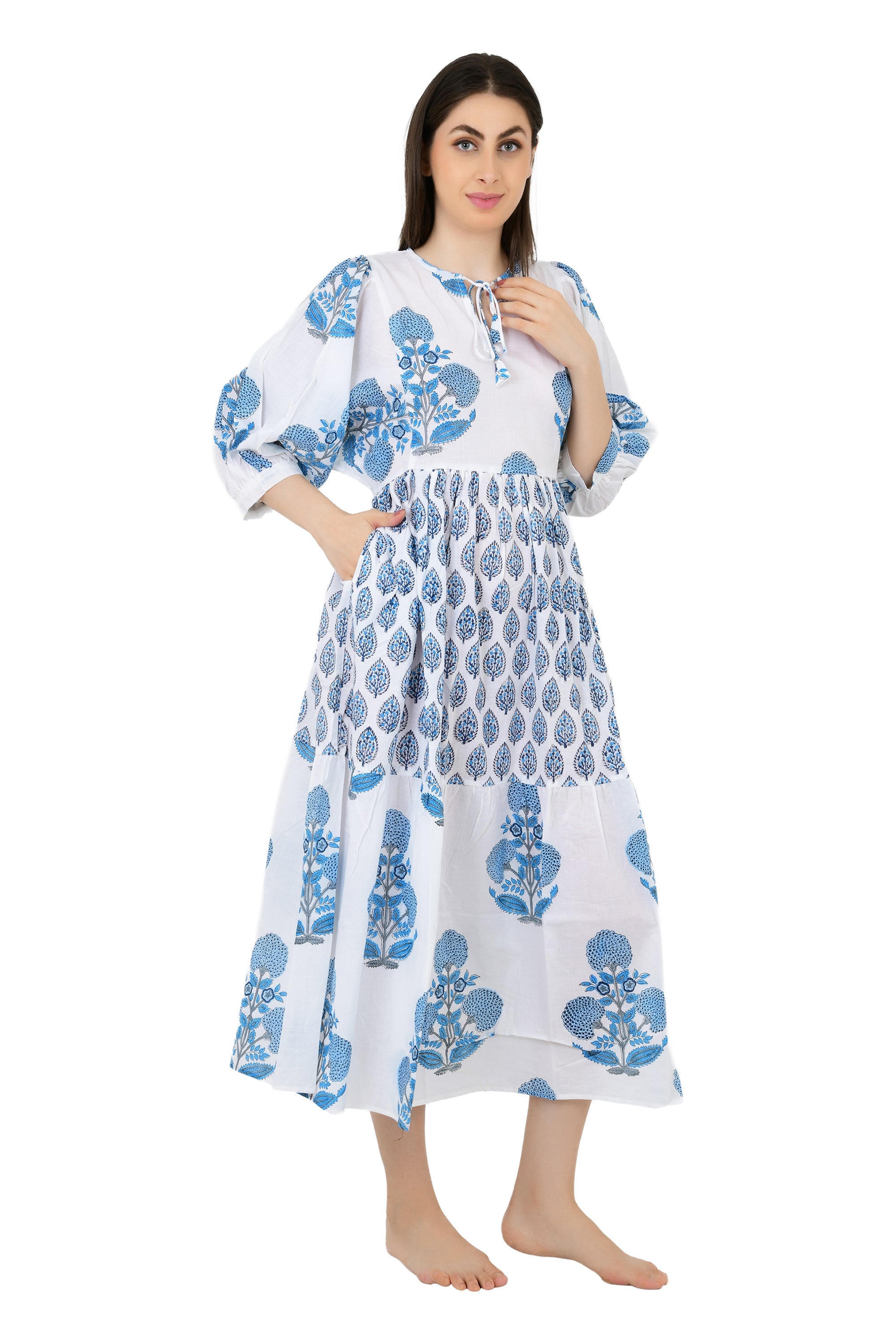 Boho Pure Cotton Maxi Dress Soft Breathable Sustainable Clothing For All Occasions | Perfect Gift For Her