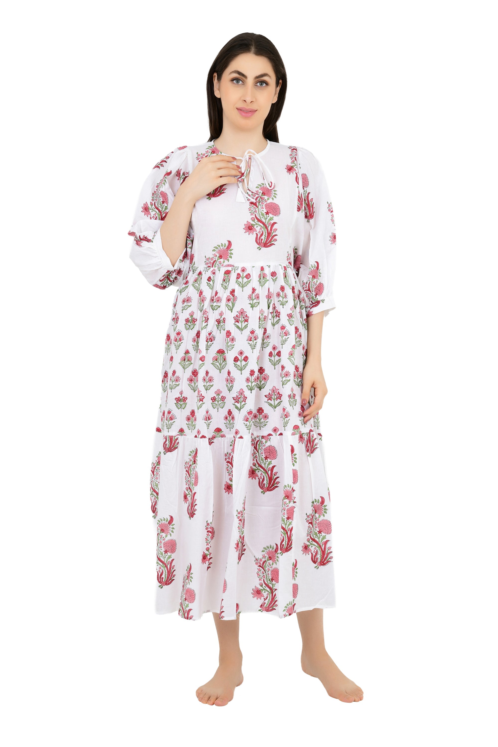 Boho Pure Cotton Maxi Dress Soft Breathable Sustainable Clothing For All Occasions | Perfect Gift For Her